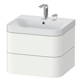 Duravit Meuble vasque Happy D.2 Plus 57,5x49 cm, 2 trous, blanc mat, 2 tiroirs