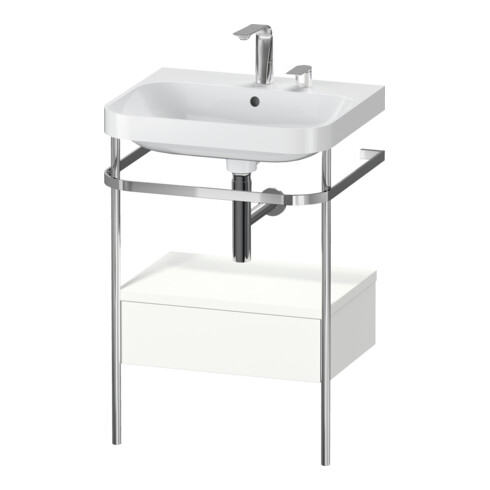 Duravit Meuble vasque Happy D.2 Plus 57,5x49 cm, 2 trous, blanc mat, avec console, 1 tiroir