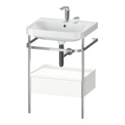 Duravit Meuble vasque Happy D.2 Plus 57,5x49 cm, 2 trous, blanc mat, avec console, 1 tiroir