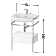 Duravit Meuble vasque Happy D.2 Plus 57,5x49 cm, 2 trous, blanc mat, avec console, 1 tiroir-4