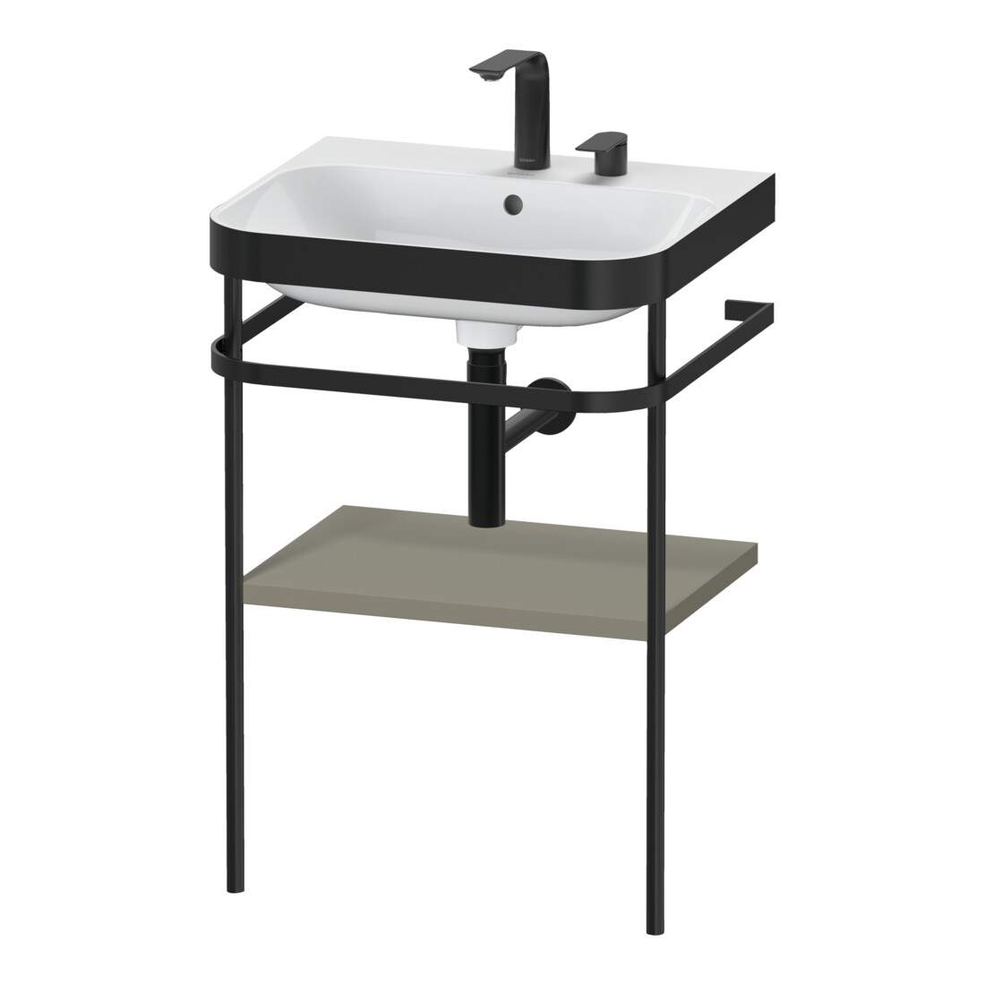 Duravit Meuble vasque Happy D.2 Plus 57,5x49 cm, 2 trous, blanc mat, avec console