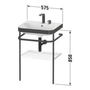 Duravit Meuble vasque Happy D.2 Plus 57,5x49 cm, 2 trous, blanc mat, avec console-3