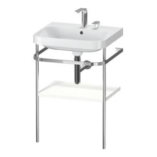 Duravit Meuble vasque Happy D.2 Plus 57,5x49 cm, 2 trous, blanc mat, avec console