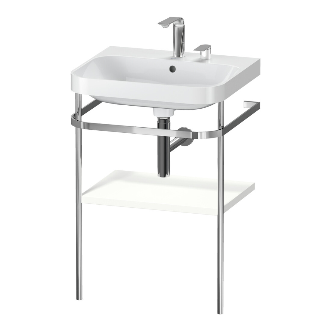 Duravit Meuble vasque Happy D.2 Plus 57,5x49 cm, 2 trous, blanc mat, avec console
