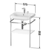 Duravit Meuble vasque Happy D.2 Plus 57,5x49 cm, 2 trous, blanc mat, avec console-3