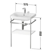 Duravit Meuble vasque Happy D.2 Plus 57,5x49 cm, 2 trous, blanc mat, avec console-4