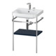 Duravit Meuble vasque Happy D.2 Plus 57,5x49 cm, 2 trous, bleu mat, avec console-1