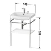 Duravit Meuble vasque Happy D.2 Plus 57,5x49 cm, 2 trous, bleu mat, avec console-3