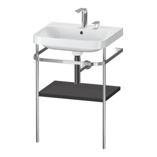 Duravit Meuble vasque Happy D.2 Plus 57,5x49 cm, 2 trous, graphite mat, avec console