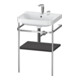 Duravit Meuble vasque Happy D.2 Plus 57,5x49 cm, 2 trous, graphite mat, avec console-1