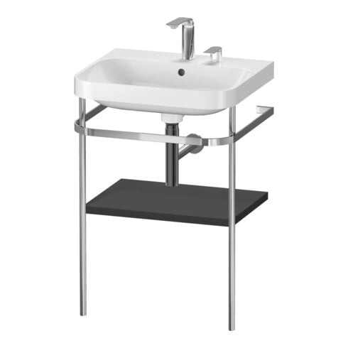 Duravit Meuble vasque Happy D.2 Plus 57,5x49 cm, 2 trous, graphite mat, avec console