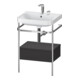 Duravit Meuble vasque Happy D.2 Plus 57,5x49 cm, 2 trous, gris, avec console, 1 tiroir-1
