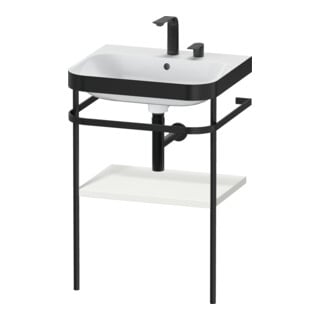 Duravit Meuble vasque Happy D.2 Plus 57,5x49 cm, 2 trous, noir mat, avec console