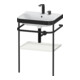 Duravit Meuble vasque Happy D.2 Plus 57,5x49 cm, 2 trous, noir mat, avec console-1
