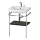 Duravit Meuble vasque Happy D.2 Plus 57,5x49 cm, 2 trous, noyer, avec console-1