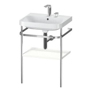 Duravit Meuble vasque Happy D.2 Plus 57,5x49 cm, 2 trous robinet, blanc mat, avec console