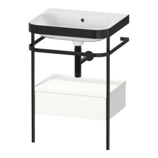 Duravit Meuble vasque Happy D.2 Plus 57,5x49 cm, sans trop-plein, blanc mat, avec console, 1 tiroir