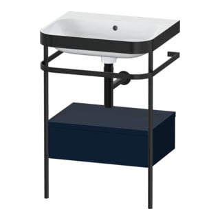 Duravit Meuble vasque Happy D.2 Plus 57,5x49 cm, sans trop-plein, bleu mat, avec console, 1 tiroir