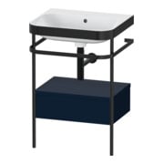 Duravit Meuble vasque Happy D.2 Plus 57,5x49 cm, sans trop-plein, bleu mat, avec console, 1 tiroir