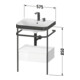 Duravit Meuble vasque Happy D.2 Plus 57,5x49 cm, sans trop-plein, bleu mat, avec console, 1 tiroir