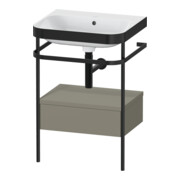 Duravit Meuble vasque Happy D.2 Plus 57,5x49 cm, sans trop-plein, gris mat, avec console, 1 tiroir