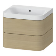 Duravit Meuble vasque Happy D.2 Plus 57,5x49 cm, sans trop-plein, îlot, 2 tiroirs