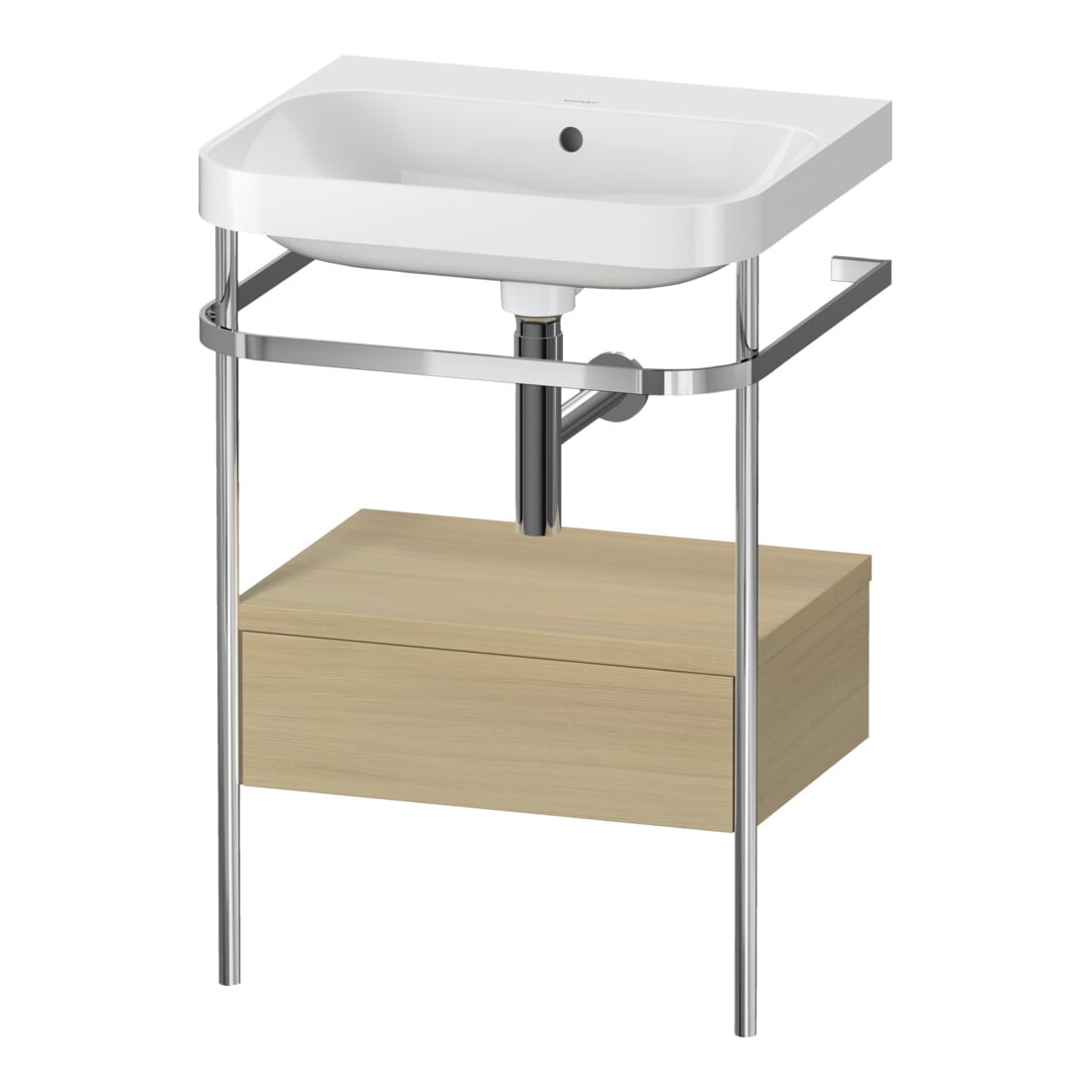 Duravit Meuble vasque Happy D.2 Plus 57,5x49 cm, sans trou, avec console, 1 tiroir