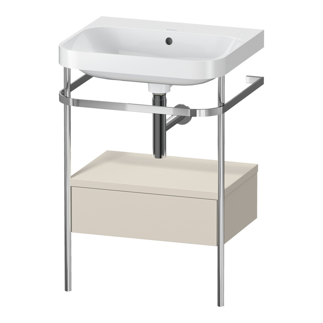 Duravit Meuble vasque Happy D.2 Plus 57,5x49 cm, sans trou, avec siphon, 1 tiroir