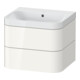 Duravit Meuble vasque Happy D.2 Plus 57,5x49 cm, sans trou, blanc brillant, 2 tiroirs-1