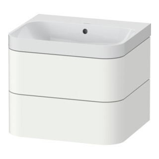 Duravit Meuble vasque Happy D.2 Plus 57,5x49 cm, sans trou, blanc mat, 2 tiroirs