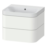 Duravit Meuble vasque Happy D.2 Plus 57,5x49 cm, sans trou, blanc mat, 2 tiroirs