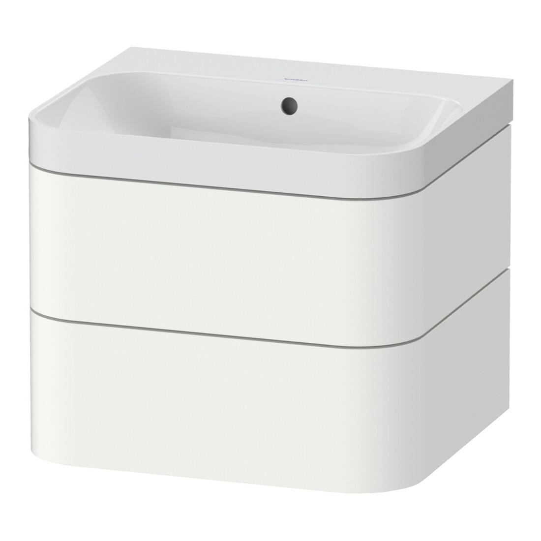 Duravit Meuble vasque Happy D.2 Plus 57,5x49 cm, sans trou, blanc mat, 2 tiroirs