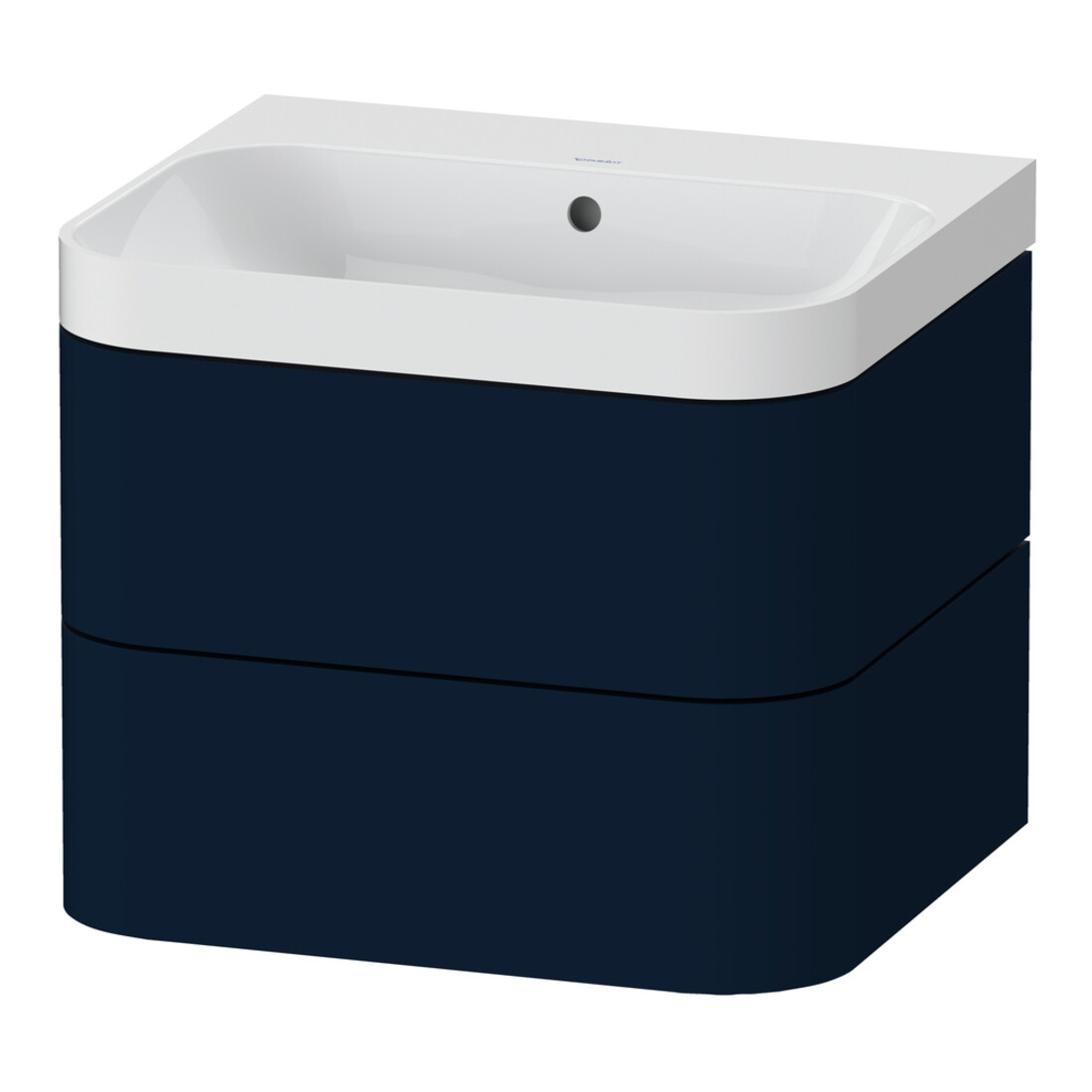 Duravit Meuble vasque Happy D.2 Plus 57,5x49 cm, sans trou, bleu mat, 2 tiroirs