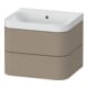Duravit Meuble vasque Happy D.2 Plus 57,5x49 cm, sans trou, lin, 2 tiroirs-1