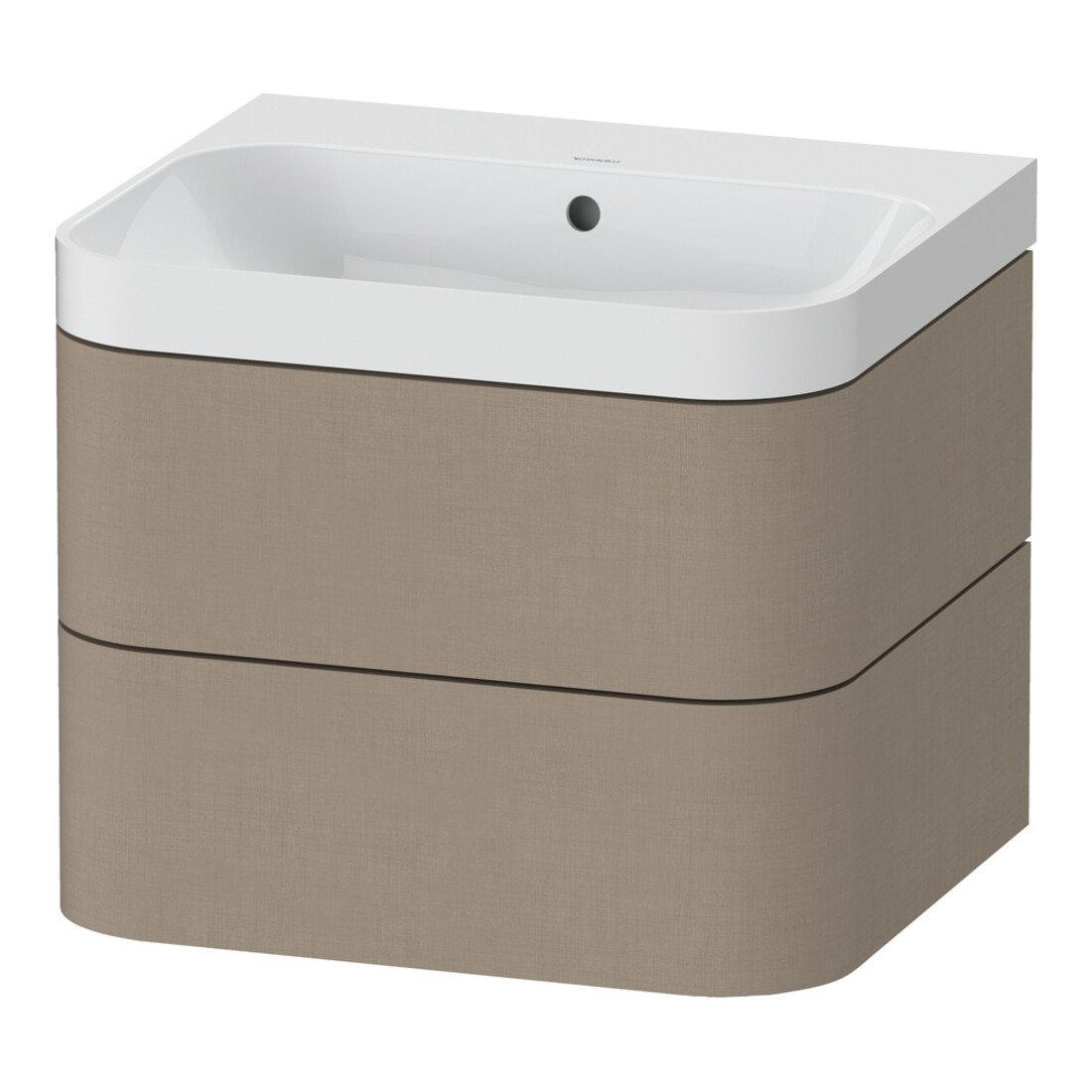 Duravit Meuble vasque Happy D.2 Plus 57,5x49 cm, sans trou, lin, 2 tiroirs