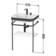 Duravit Meuble vasque Happy D.2 Plus 57,5x49 cm, sans trou robinet, méditerranée, avec console