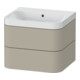 Duravit Meuble vasque Happy D.2 Plus 57,5x49 cm, sans trou robinet, taupe mat, 2 tiroirs-1