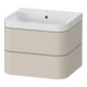 Duravit Meuble vasque Happy D.2 Plus 57,5x49 cm, sans trou, taupe mat, 2 tiroirs-1