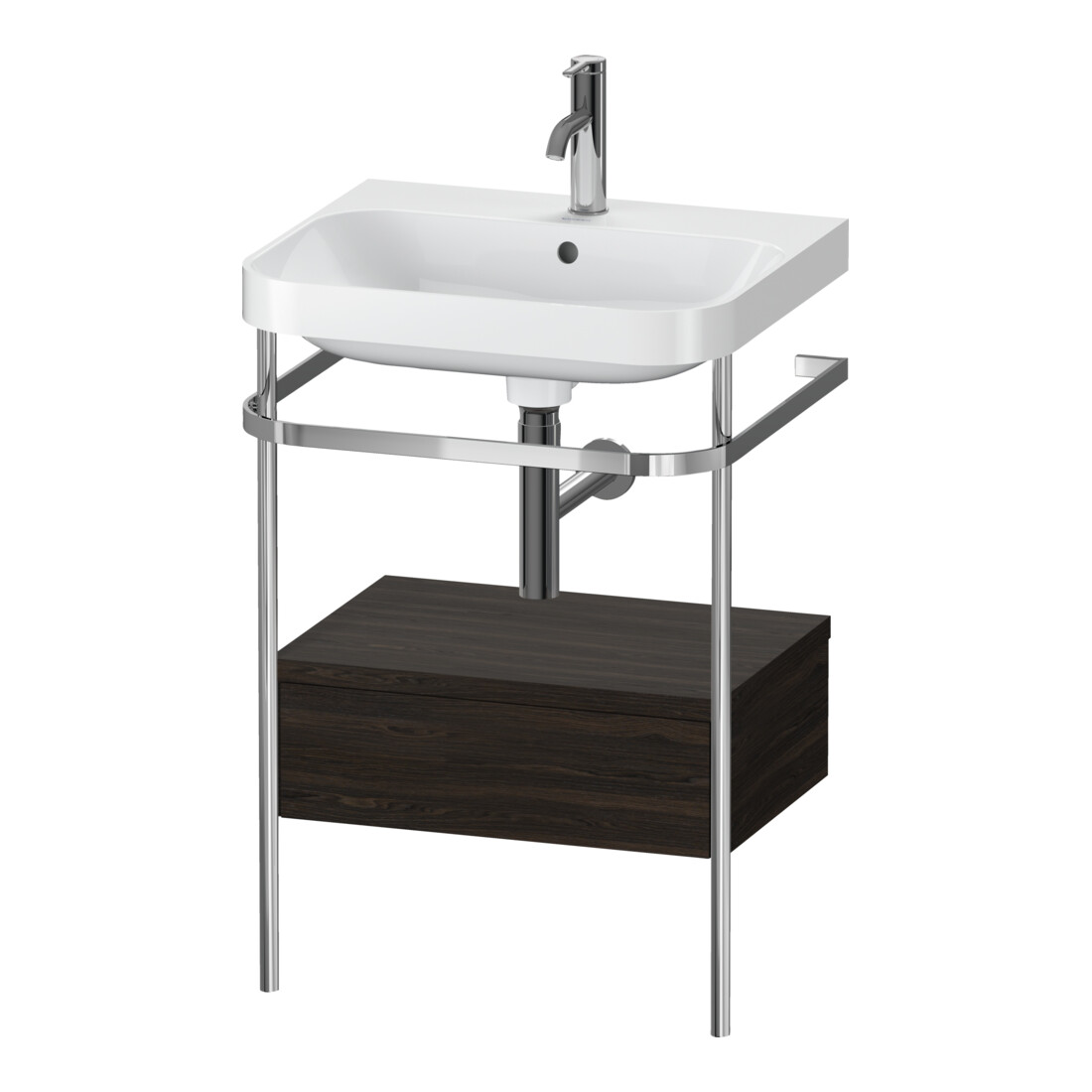 Duravit Meuble vasque Happy D.2 Plus 57,5x49cm, 1 trou, blanc mat, avec console, 1 tiroir