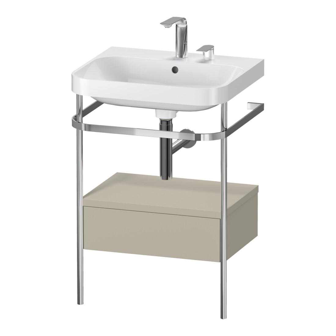 Duravit Meuble vasque Happy D.2 Plus 57,5x49cm, 2 trous, avec console, 1 tiroir