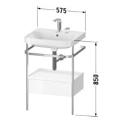 Duravit Meuble vasque Happy D.2 Plus 57,5x49cm, 2 trous, avec console, 1 tiroir-4