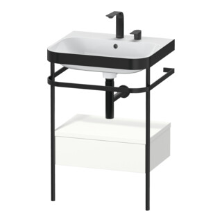 Duravit Meuble vasque Happy D.2 Plus 57,5x49cm, 2 trous, blanc mat, avec console, 1 tiroir