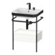 Duravit Meuble vasque Happy D.2 Plus 57,5x49cm, 2 trous, blanc mat, avec console, 1 tiroir-1