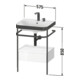 Duravit Meuble vasque Happy D.2 Plus 57,5x49cm, 2 trous, blanc mat, avec console, 1 tiroir