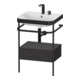 Duravit Meuble vasque Happy D.2 Plus 57,5x49cm, 2 trous, gris mat, avec console, 1 tiroir-1