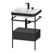 Duravit Meuble vasque Happy D.2 Plus 57,5x49cm, 2 trous, gris mat, avec console, 1 tiroir