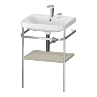 Duravit Meuble vasque Happy D.2 Plus 57,5x49cm, 2 trous, taupe mat, avec console