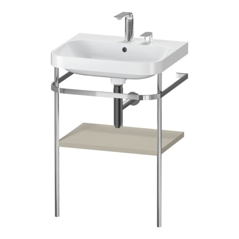 Duravit Meuble vasque Happy D.2 Plus 57,5x49cm, 2 trous, taupe mat, avec console