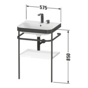Duravit Meuble vasque Happy D.2 Plus 57,5x49cm, s/ trou robinet, blanc mat, avec console-3