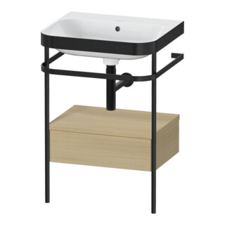Duravit Meuble vasque Happy D.2 Plus 57,5x49cm, sans trop-plein, avec console, 1 tiroir